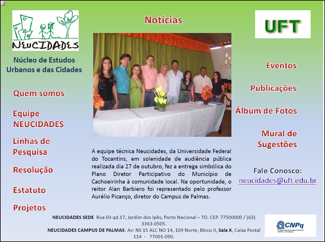 Primeira proposta de site do Núcleo Neucidades